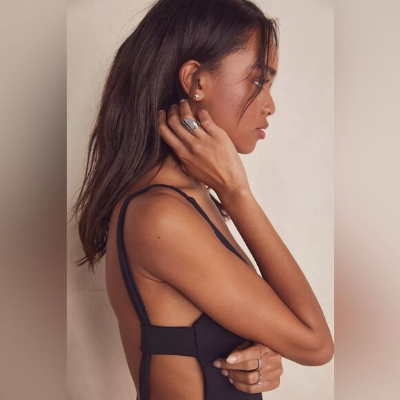 Free People Women's Next Chapter Slip Mini Dress Stretch Black - Picture 3 of 3